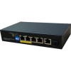 Petenet 4-Port Gigabit PoE+ Switch with 1 RJ45 &amp; 1 SFP Uplinks - D7006F-4P-60