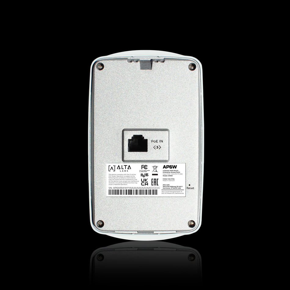 ALTA Labs WiFi6, 2x2, Cloud Managed, Wall Mount Enterprise Access Point