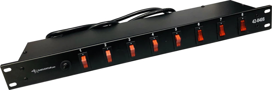 AV-42-0408-08 1U 8-Outlet Network Grade PDU Rack Mount Power Strip with 15A Circut Breaker