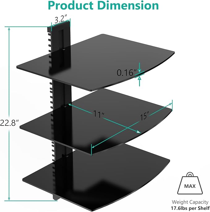 AUDIO Glass wall 3-shelf 29-4-SM1433