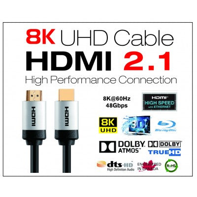 PRO2090S: 2M , 8K@60Hz UHD 2.1 Premium HDMI Cables