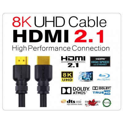PRO2086BK: 3M (9.9FT) , 2.1UHD 8K@60Hz,48Gbps