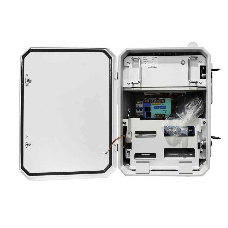 All-in-One Outdoor Security Enclosure AC and Back Up Battery Outdoor Surveillance Power Box