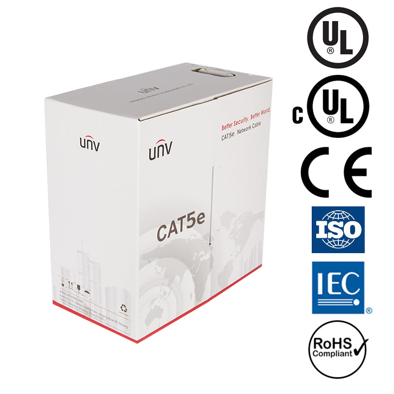 UNV CAT5e UL CMR (350 MHz) 24AWG Riser 1000FT Pull Box Network Cable