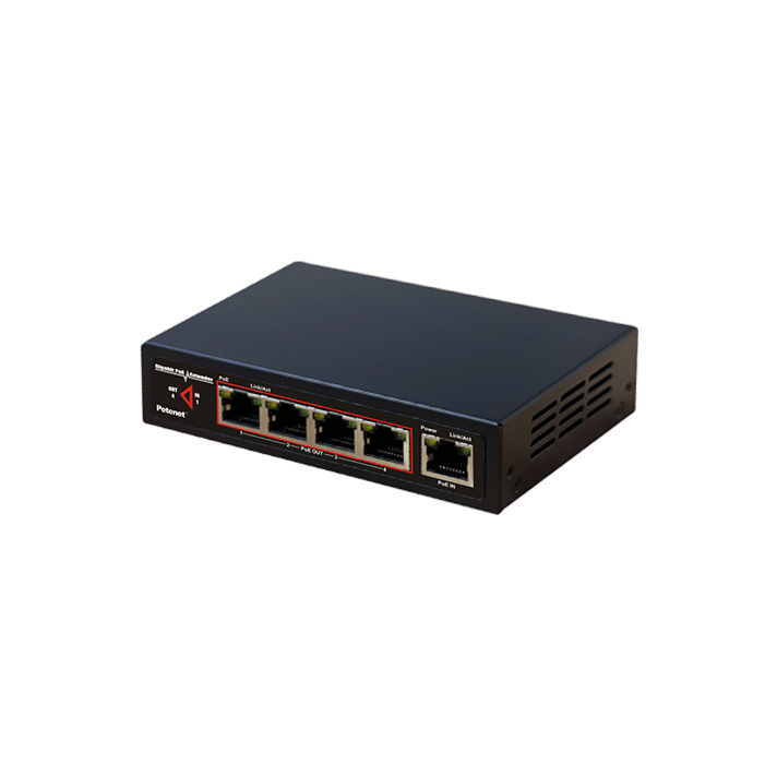 PETENET 4-Channel Indoor Gigabit PoE+ Extender