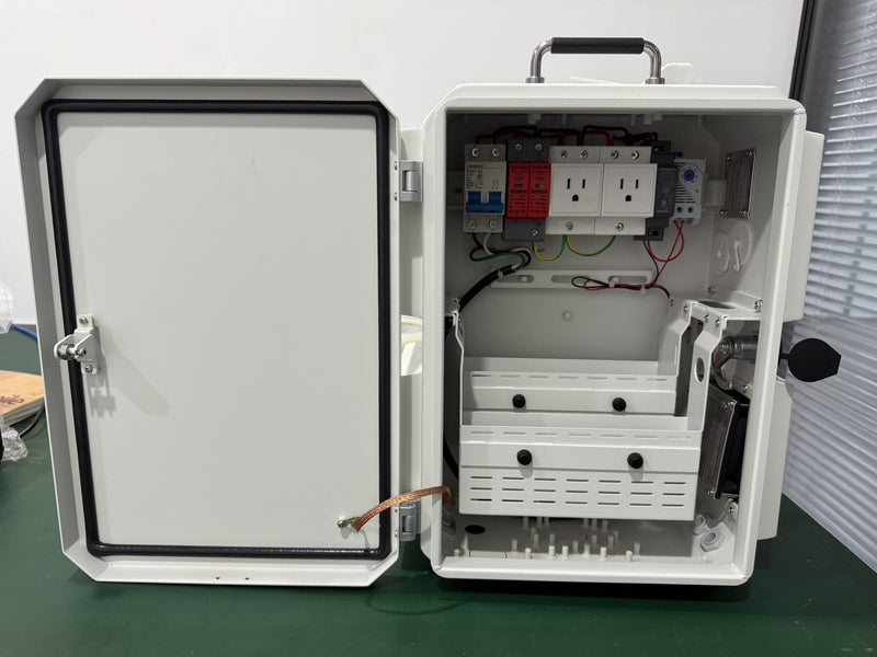 All-in-One Outdoor Security Enclosure with Power, Surge Protection, and Multi-Device Mounting (Pole/Wall) 40×29×17.9cm