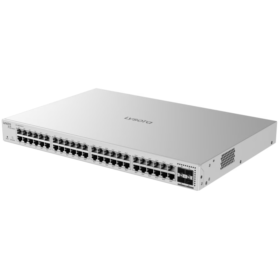 Lysora LS2-48GT4SFP-P 48-Port Layer 2 Managed PoE Switch with 370 W PoE Budget