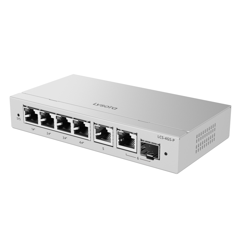 Lysora LCS-4GS-P , 4-Port Cloud Managed PoE Switch with 54 W PoE
