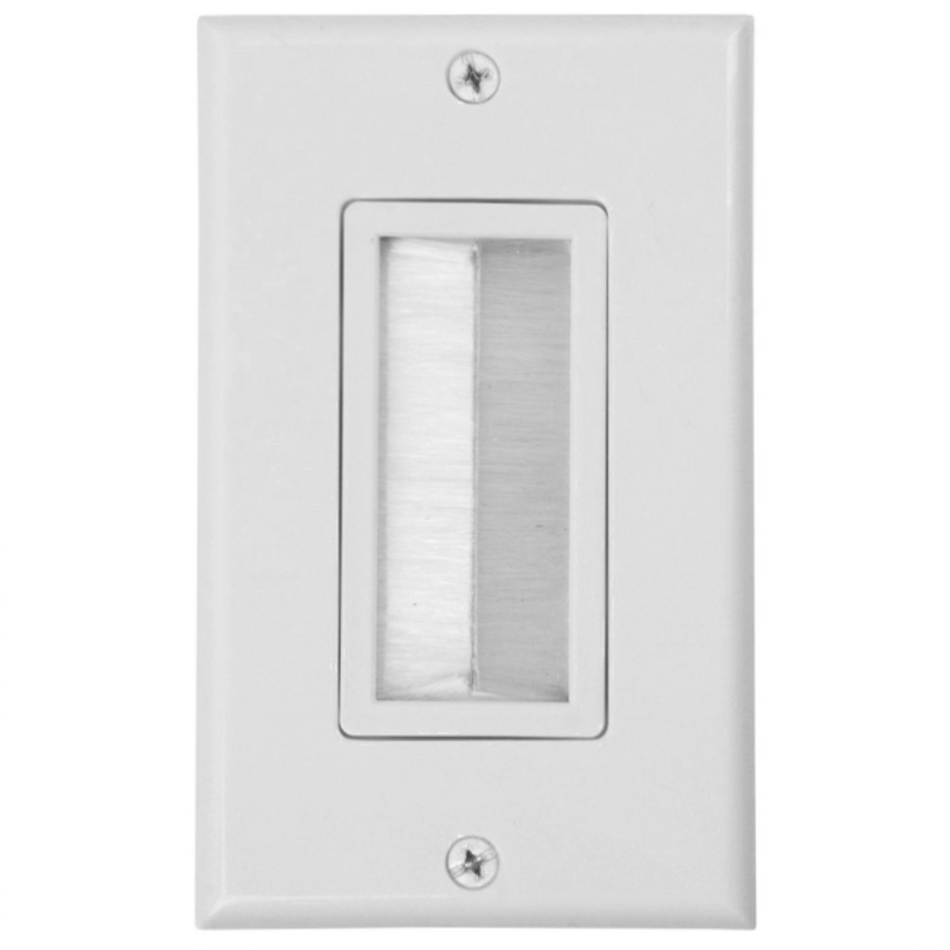 Plate, bulk cable entry, brush style decora