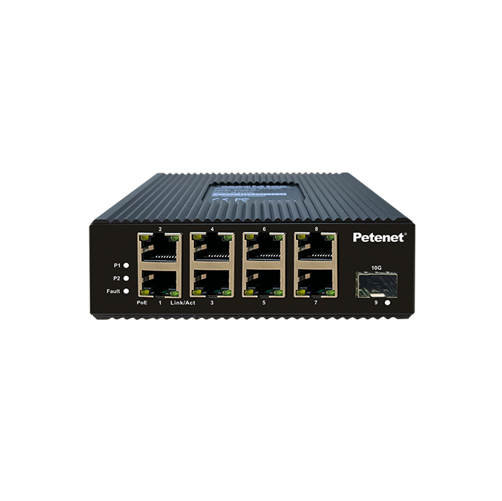 Petenet Industrial 8-Port 2.5G PoE+ Switch with 1 SFP+ Uplink